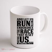 Christian Bible Verse Let Us Run With Endurance Running Gift Coffee Mug thumb 1