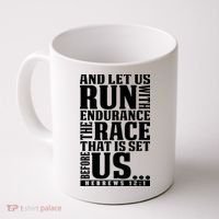 Christian Bible Verse Let Us Run With Endurance Running Gift Coffee Mug thumb 0