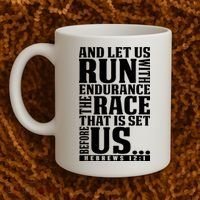 Christian Bible Verse Let Us Run With Endurance Running Gift Coffee Mug thumb 2