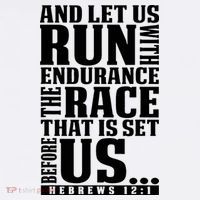 Christian Bible Verse Let Us Run With Endurance Running Gift Beanie thumb 2
