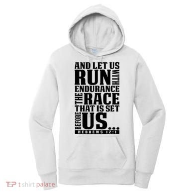 Christian Bible Verse Let Us Run With Endurance Running Gift Women's Hoodie