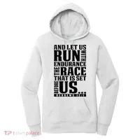 Christian Bible Verse Let Us Run With Endurance Running Gift Women's Hoodie thumb 0