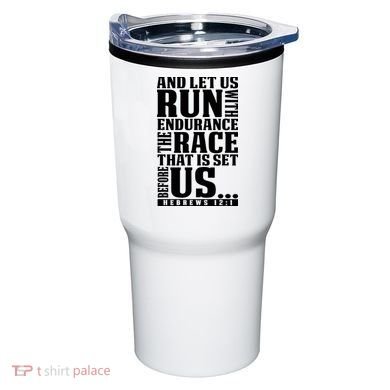 Christian Bible Verse Let Us Run With Endurance Running Gift Tumbler