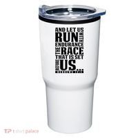 Christian Bible Verse Let Us Run With Endurance Running Gift Tumbler thumb 0