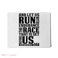 Christian Bible Verse Let Us Run With Endurance Running Gift Mousepad thumb 0