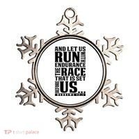 Christian Bible Verse Let Us Run With Endurance Running Gift Ornament thumb 0