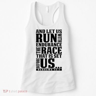 Christian Bible Verse Let Us Run With Endurance Running Gift Women's Tank Top