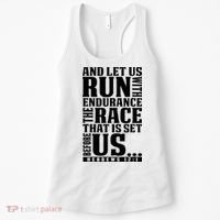 Christian Bible Verse Let Us Run With Endurance Running Gift Women's Tank Top thumb 0