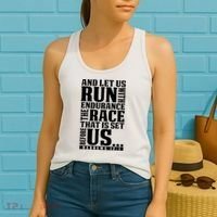 Christian Bible Verse Let Us Run With Endurance Running Gift Women's Tank Top thumb 2