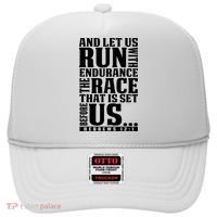 Christian Bible Verse Let Us Run With Endurance Running Gift Hat thumb 0