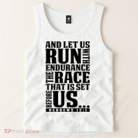 Christian Bible Verse Let Us Run With Endurance Running Gift Tank Top thumb 2