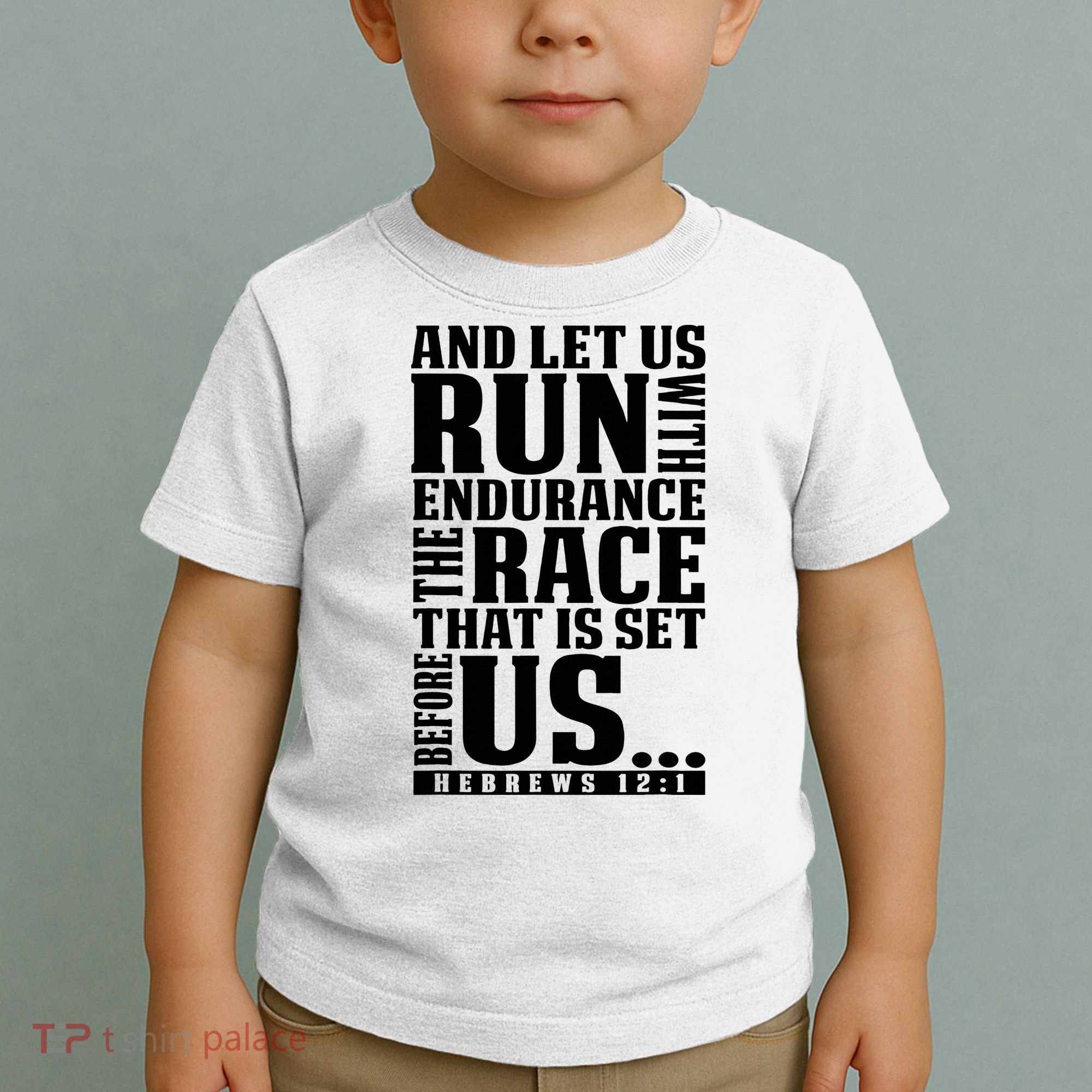 Christian Bible Verse Let Us Run With Endurance Running Gift Toddler T-Shirt