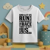 Christian Bible Verse Let Us Run With Endurance Running Gift Toddler T-Shirt thumb 3