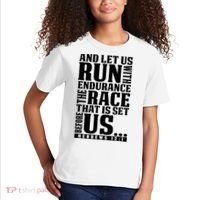 Christian Bible Verse Let Us Run With Endurance Running Gift Kids T-Shirt thumb 2