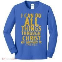Christian Bible Verse Quote Jesus Christ Philippians 413 Kids Long Sleeve Shirt thumb 0