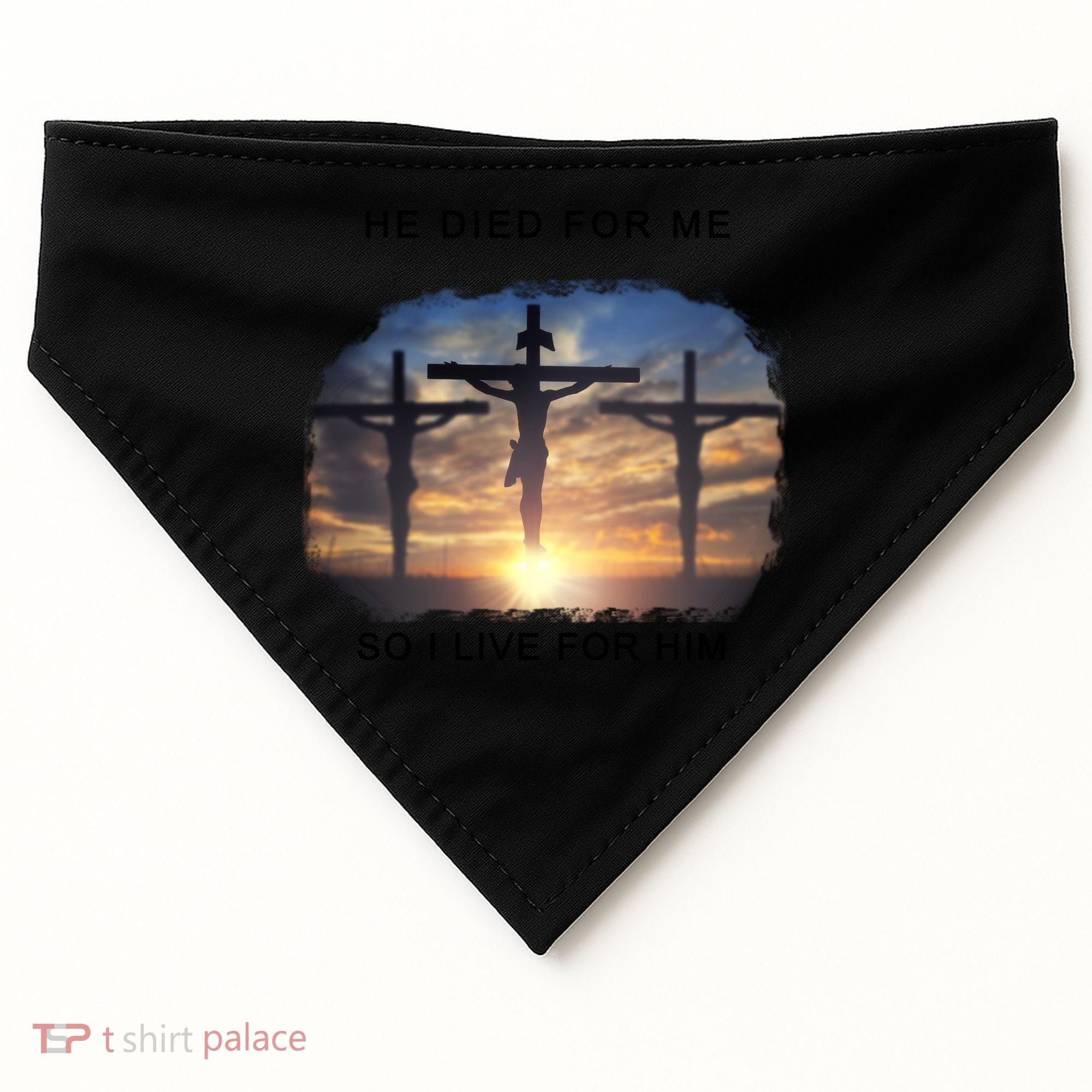Christian Bible Verse Jesus Died For Me USA-Made Doggie Bandana