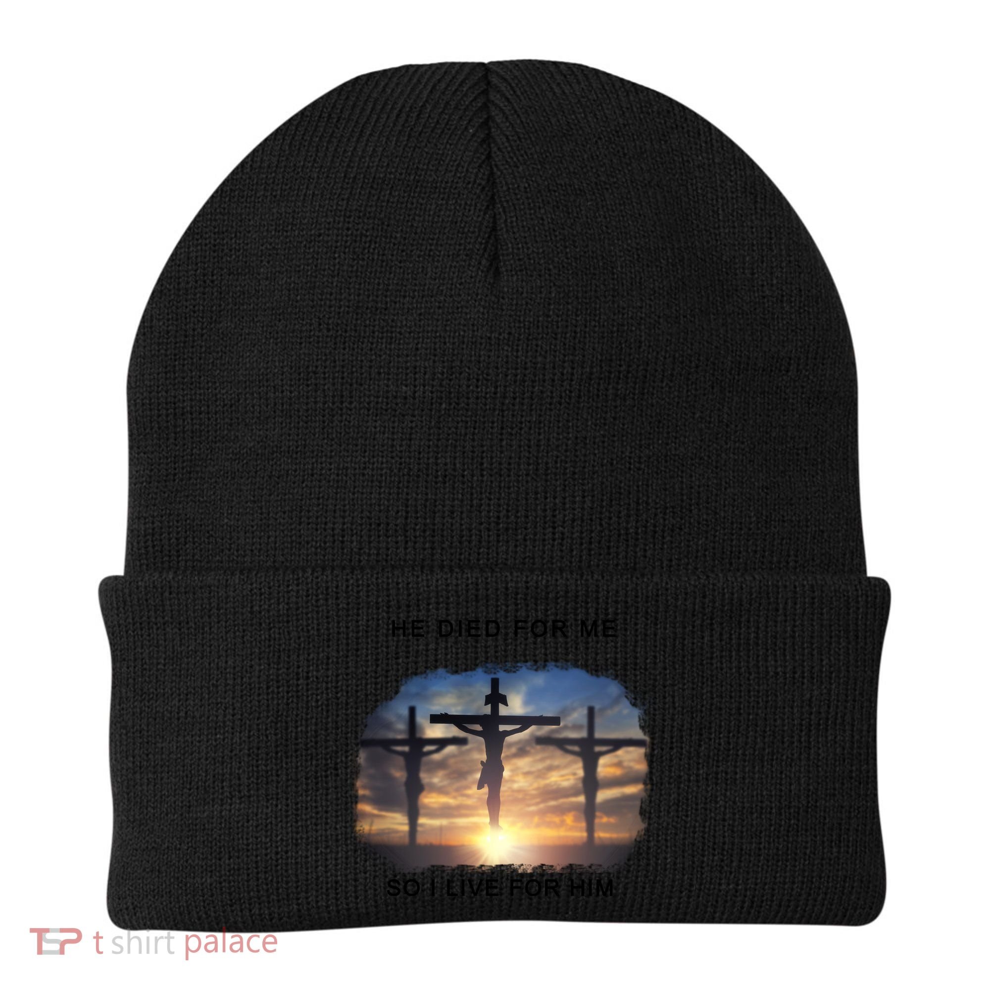 Christian Bible Verse Jesus Died For Me Beanie
