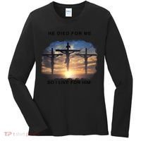 Christian Bible Verse Jesus Died For Me Women's Long Sleeve Shirt thumb 0