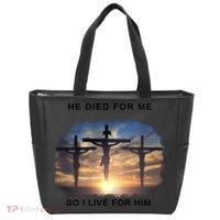 Christian Bible Verse Jesus Died For Me Tote Bag thumb 0
