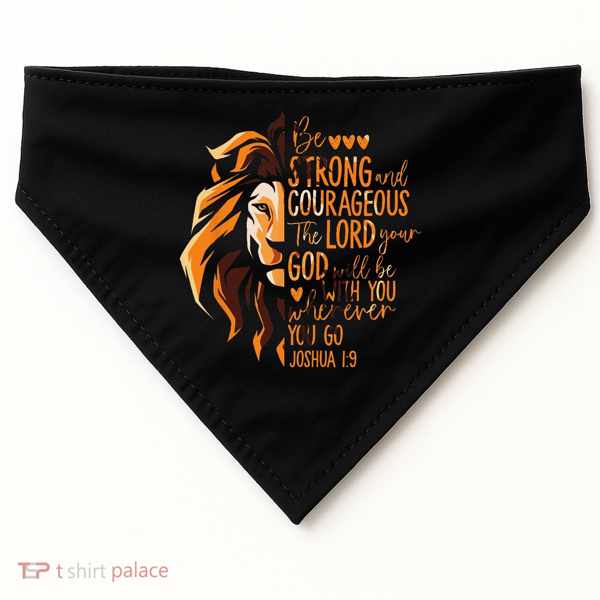 Christian Bible Verse Joshua 19 Lion USA-Made Doggie Bandana