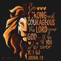 Christian Bible Verse Joshua 19 Lion USA-Made Doggie Bandana thumb 2