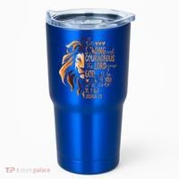 Christian Bible Verse Joshua 19 Lion Tumbler thumb 0