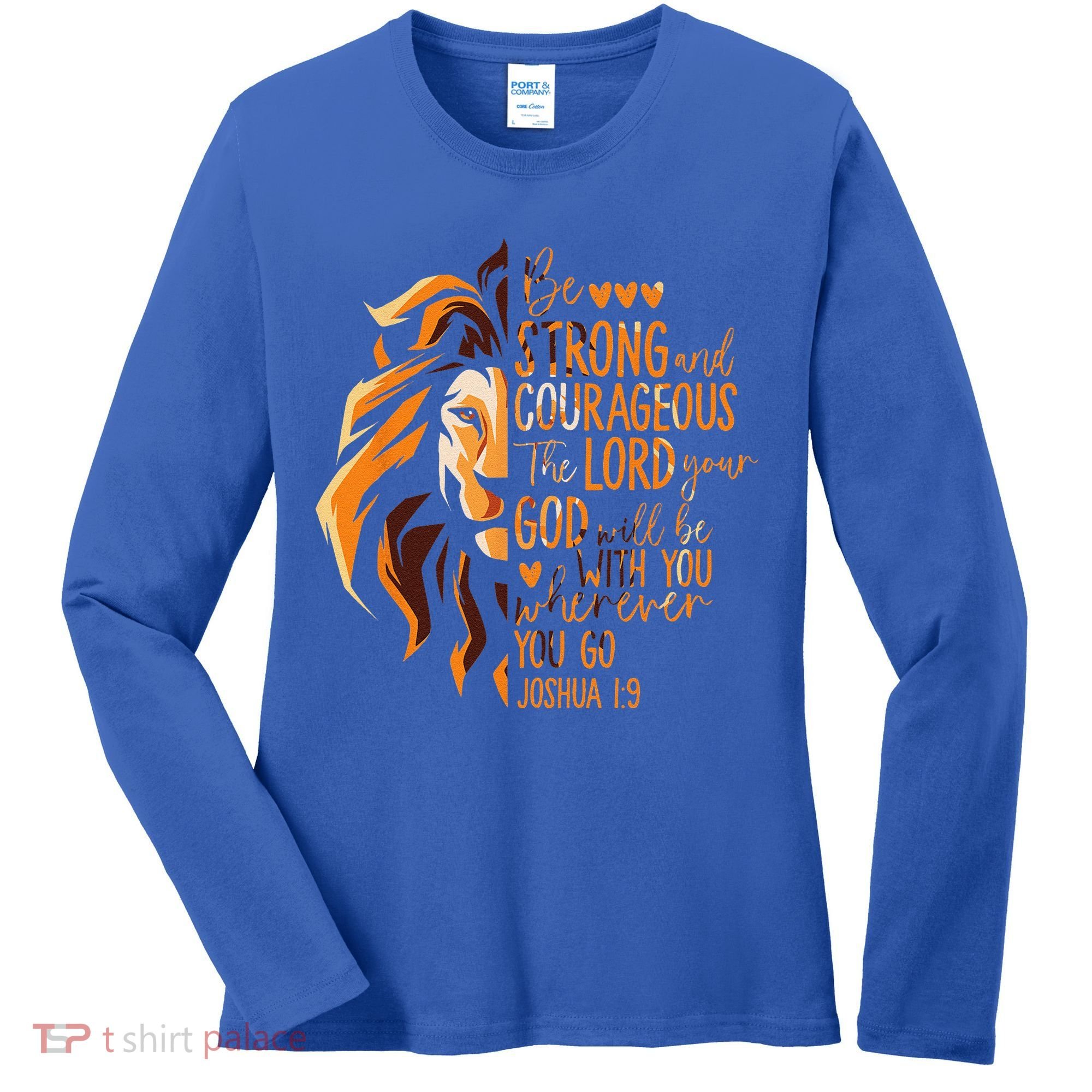 Christian Bible Verse Joshua 19 Lion Women's Long Sleeve Shirt