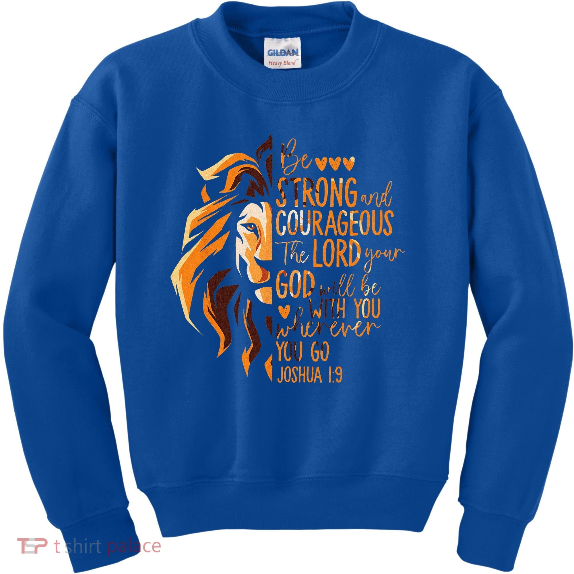 Christian Bible Verse Joshua 19 Lion Kids Sweatshirt