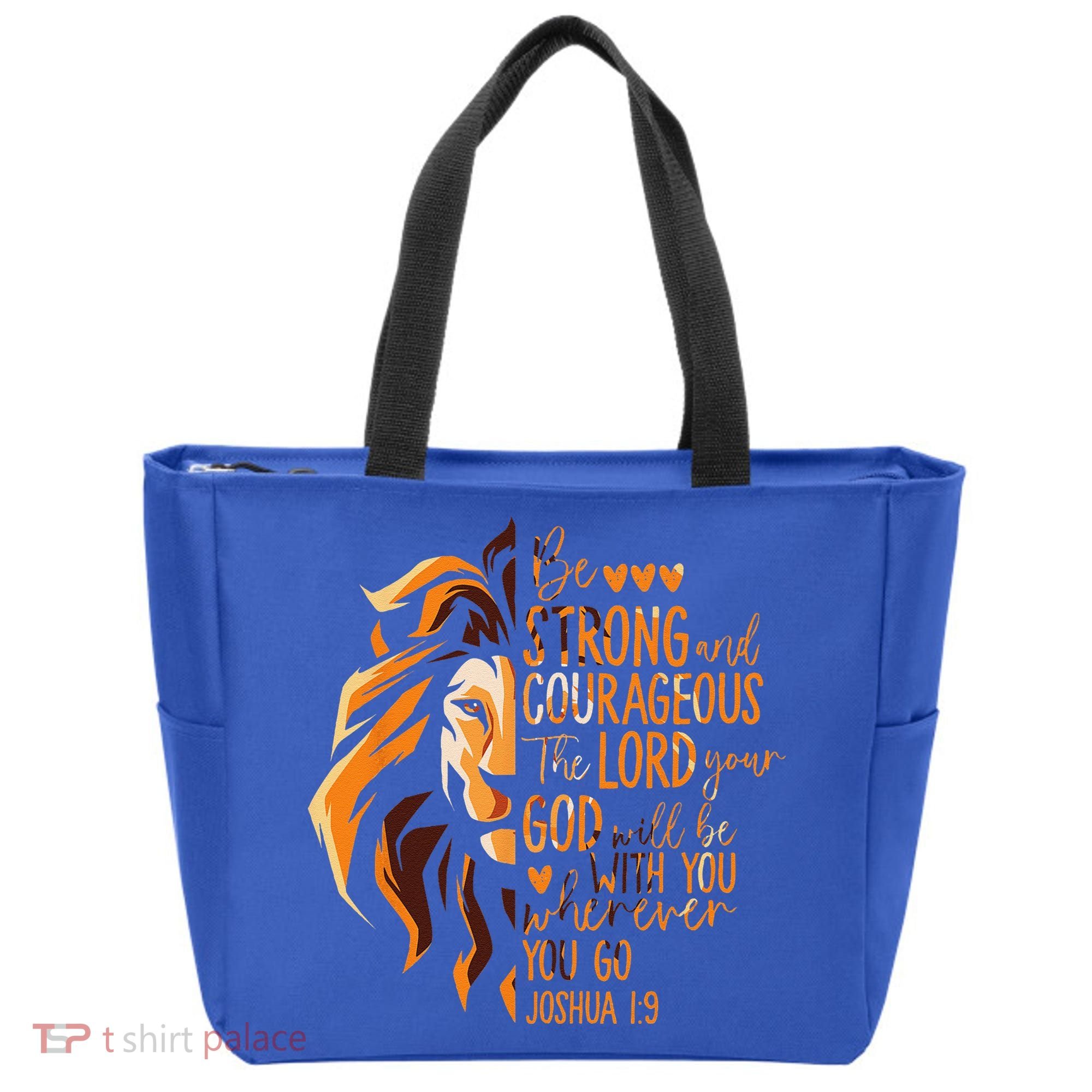 Christian Bible Verse Joshua 19 Lion Tote Bag