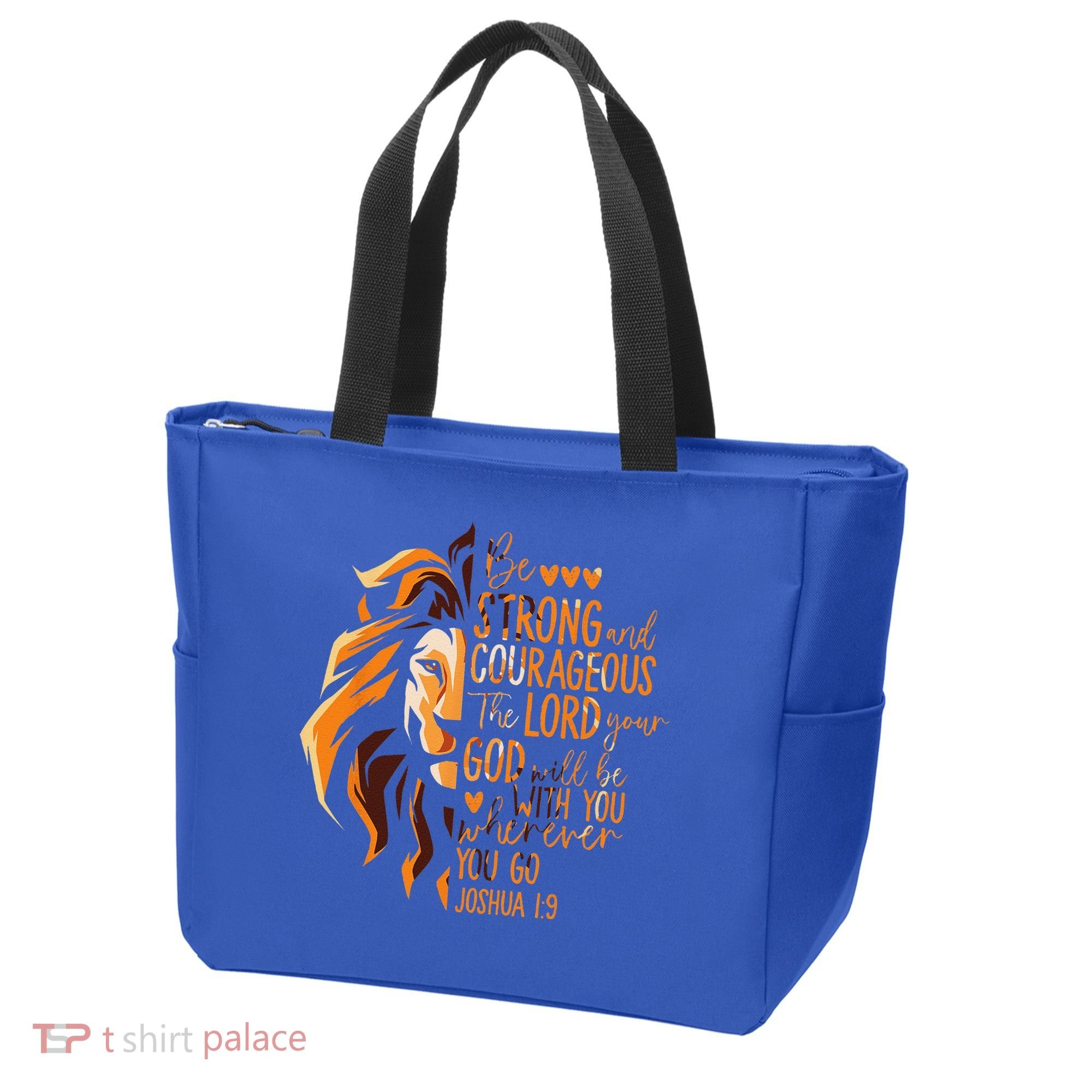 Christian Bible Verse Joshua 19 Lion Tote Bag