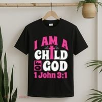 Christian Bible Verse I Am A Child Of God 1 John 31 Cross T-Shirt thumb 2