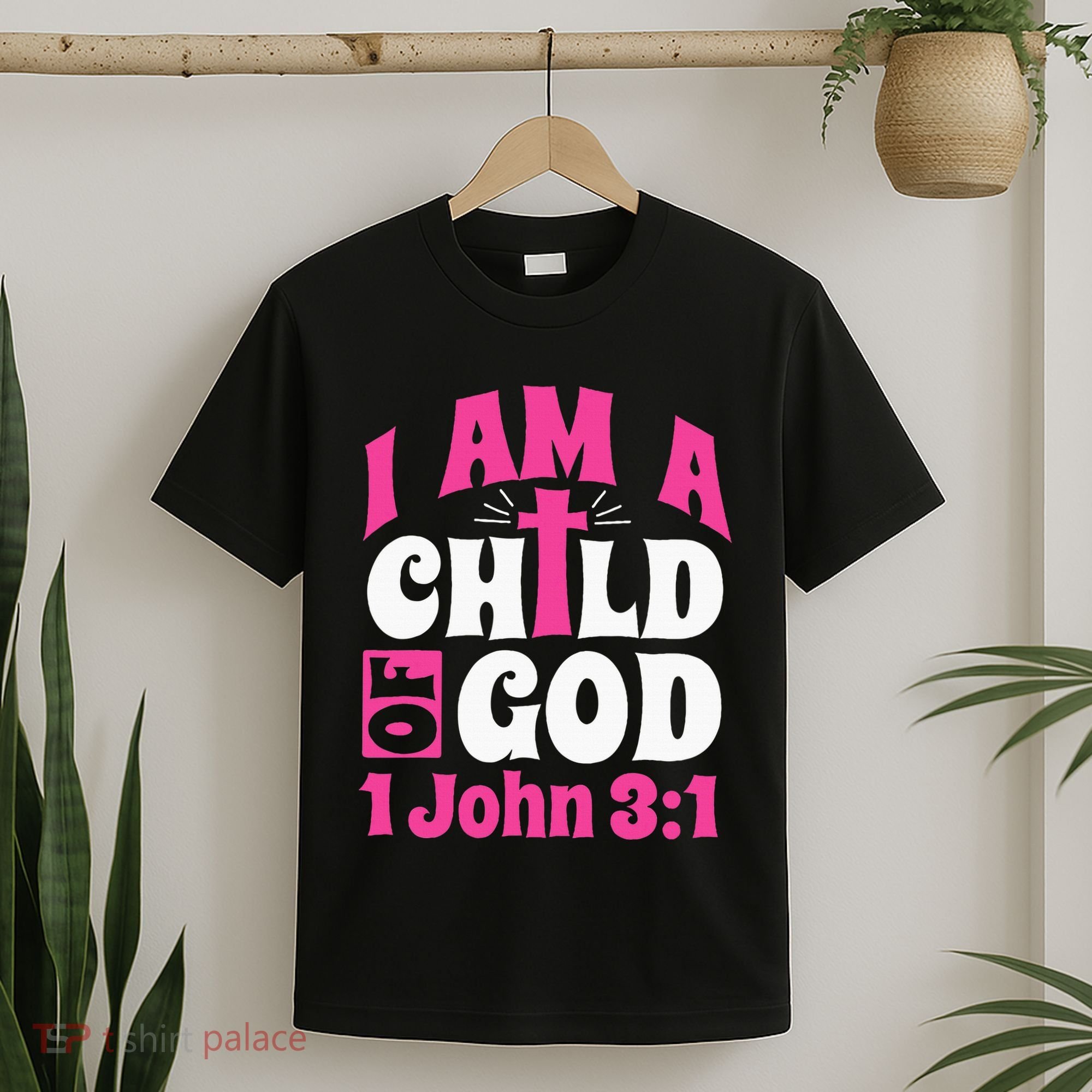 Christian Bible Verse I Am A Child Of God 1 John 31 Cross T-Shirt