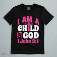Christian Bible Verse I Am A Child Of God 1 John 31 Cross T-Shirt thumb 5