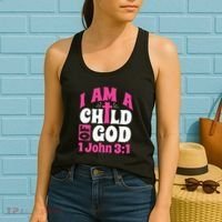Christian Bible Verse I Am A Child Of God 1 John 31 Cross Women's Tank Top thumb 2
