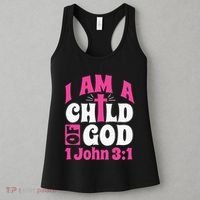 Christian Bible Verse I Am A Child Of God 1 John 31 Cross Women's Tank Top thumb 3