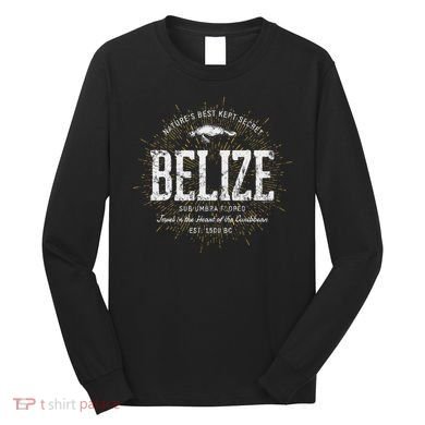 Caribbean Belize Vintage Style Retro Belize Long Sleeve Shirt