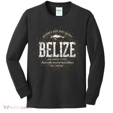 Caribbean Belize Vintage Style Retro Belize Kids Long Sleeve Shirt