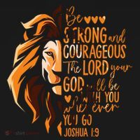 Christian Bible Verse Joshua 1:9 Lion Inspirational Religious Faith Jesus God T-Shirt thumb 7