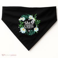 Christian Bible Verse She Is Strong Proverbs 3125 Flower USA-Made Doggie Bandana thumb 0