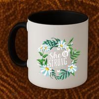 Christian Bible Verse She Is Strong Proverbs 3125 Flower Coffee Mug thumb 2