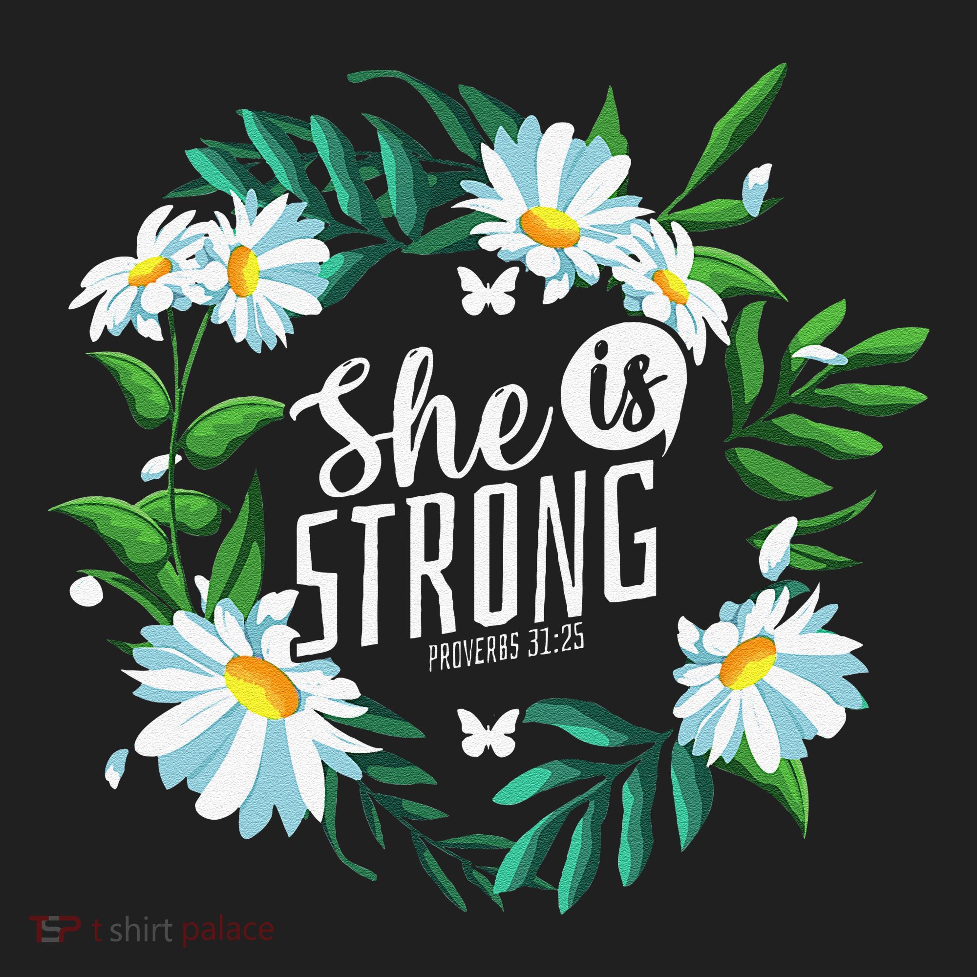 Christian Bible Verse She Is Strong Proverbs 3125 Flower Hat