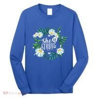 Christian Bible Verse She Is Strong Proverbs 3125 Flower Long Sleeve Shirt thumb 0