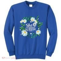 Christian Bible Verse She Is Strong Proverbs 3125 Flower Sweatshirt thumb 0