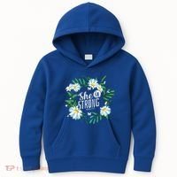 Christian Bible Verse She Is Strong Proverbs 3125 Flower Kids Hoodie thumb 0