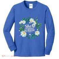 Christian Bible Verse She Is Strong Proverbs 3125 Flower Kids Long Sleeve Shirt thumb 0
