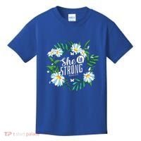 Christian Bible Verse She Is Strong Proverbs 3125 Flower Kids T-Shirt thumb 0