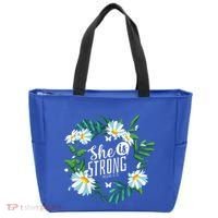Christian Bible Verse She Is Strong Proverbs 3125 Flower Tote Bag thumb 0