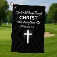 Christian  Bible Verse Jesus I Can Do All Things Christ Golf Towel thumb 1