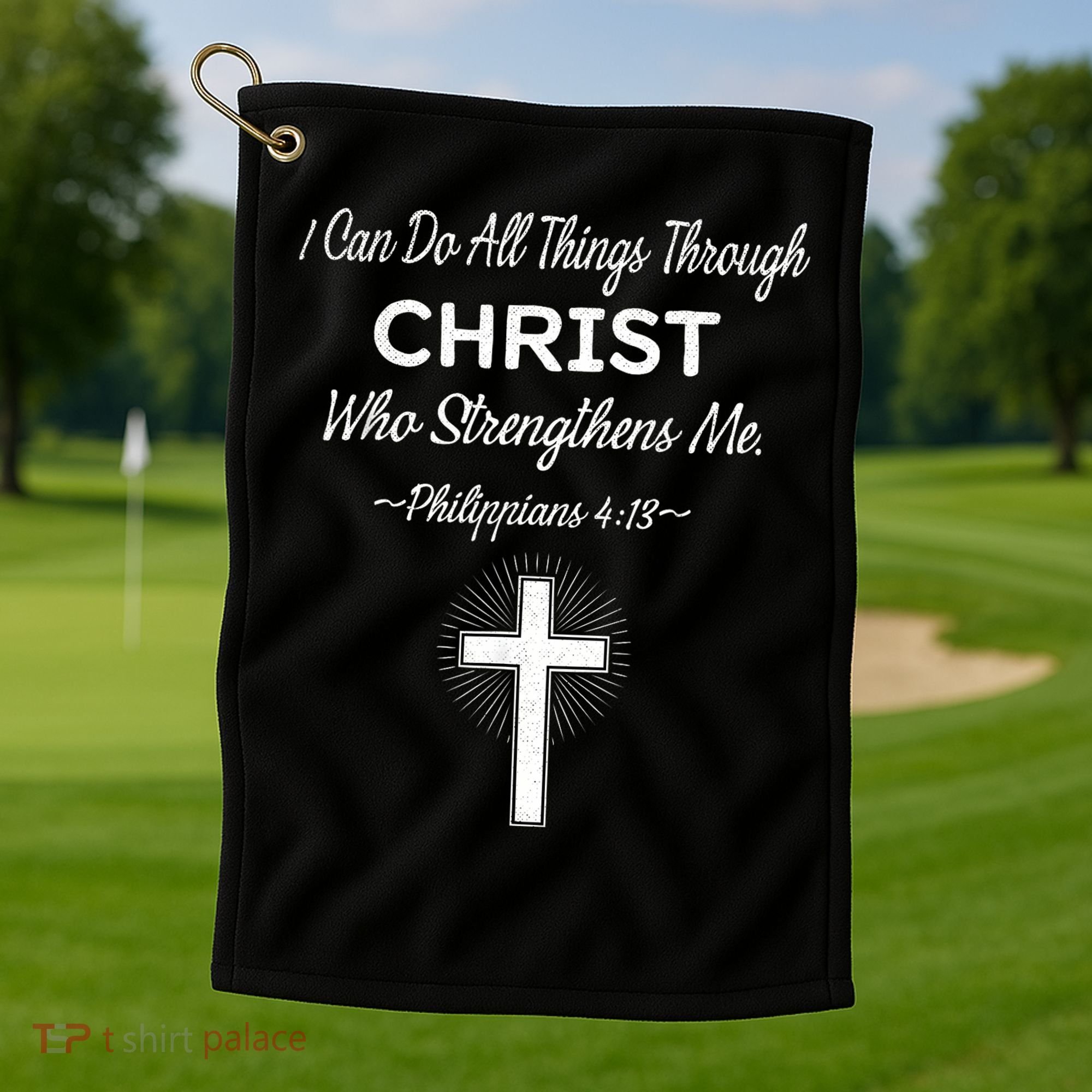 Christian  Bible Verse Jesus I Can Do All Things Christ Golf Towel