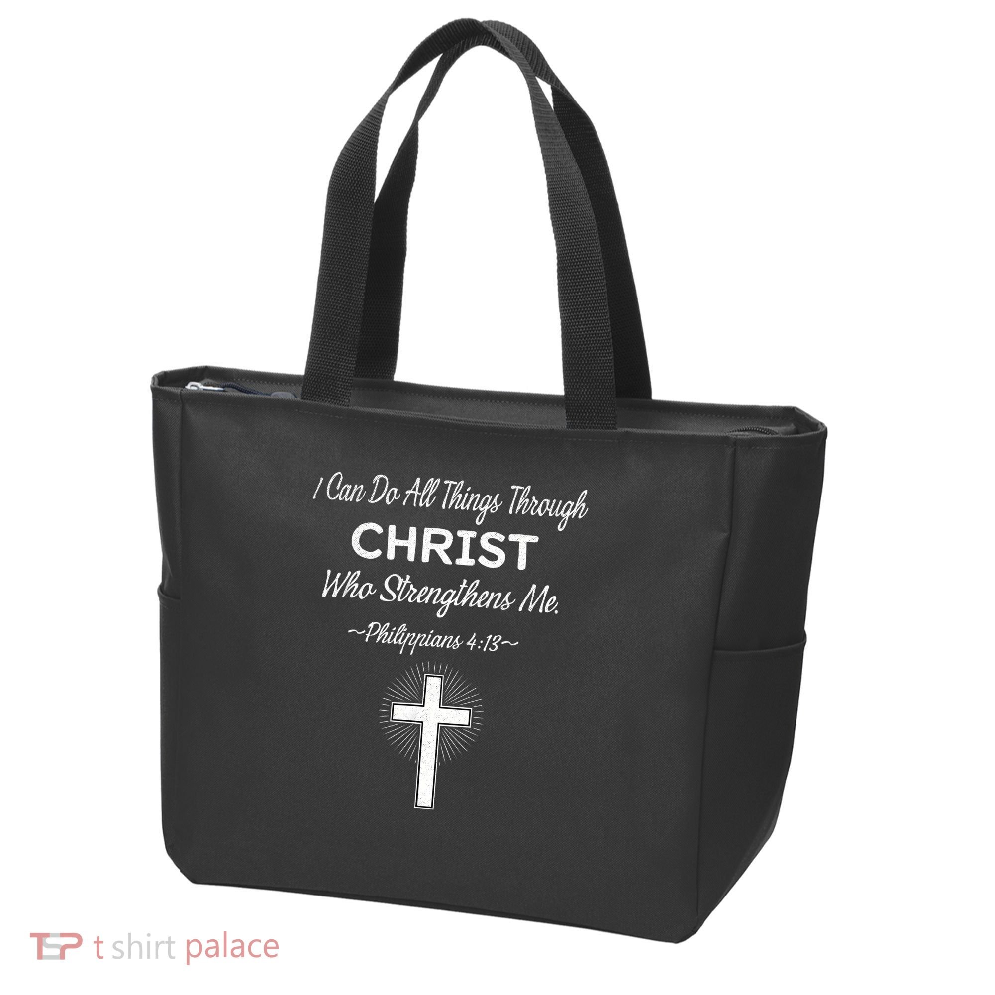 Christian  Bible Verse Jesus I Can Do All Things Christ Tote Bag